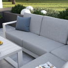 Conjunto para Jardim com Sofá de Canto e Mesa de Centro 5 Lugares Alumínio Branco|Cinza Athena Naterial